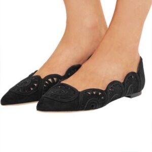 Tory Burch Leyla black Suede pointy flats Size 6.5
